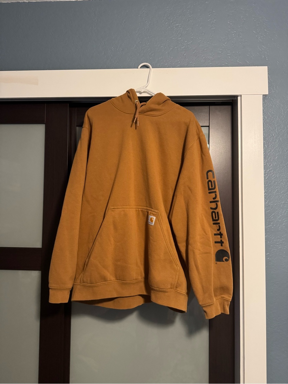 Carhartt Tan/Brown Hooded Pullover Sweatshirt